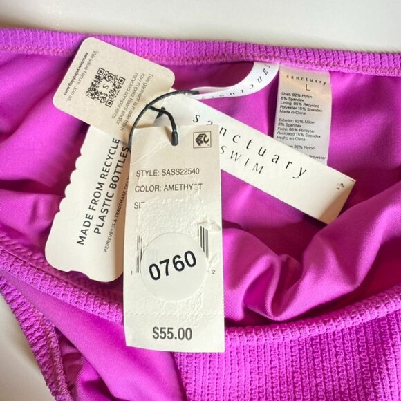 NWT SANCTUARY Swim Bikini Bottoms in Amethyst, Size Large - Picture 6 of 11